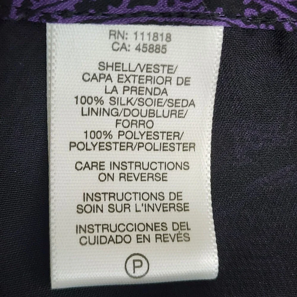 Michael Michael Kors Womens Silk Skirt Ruffle Flirty Sz 6 Purple Black #1121